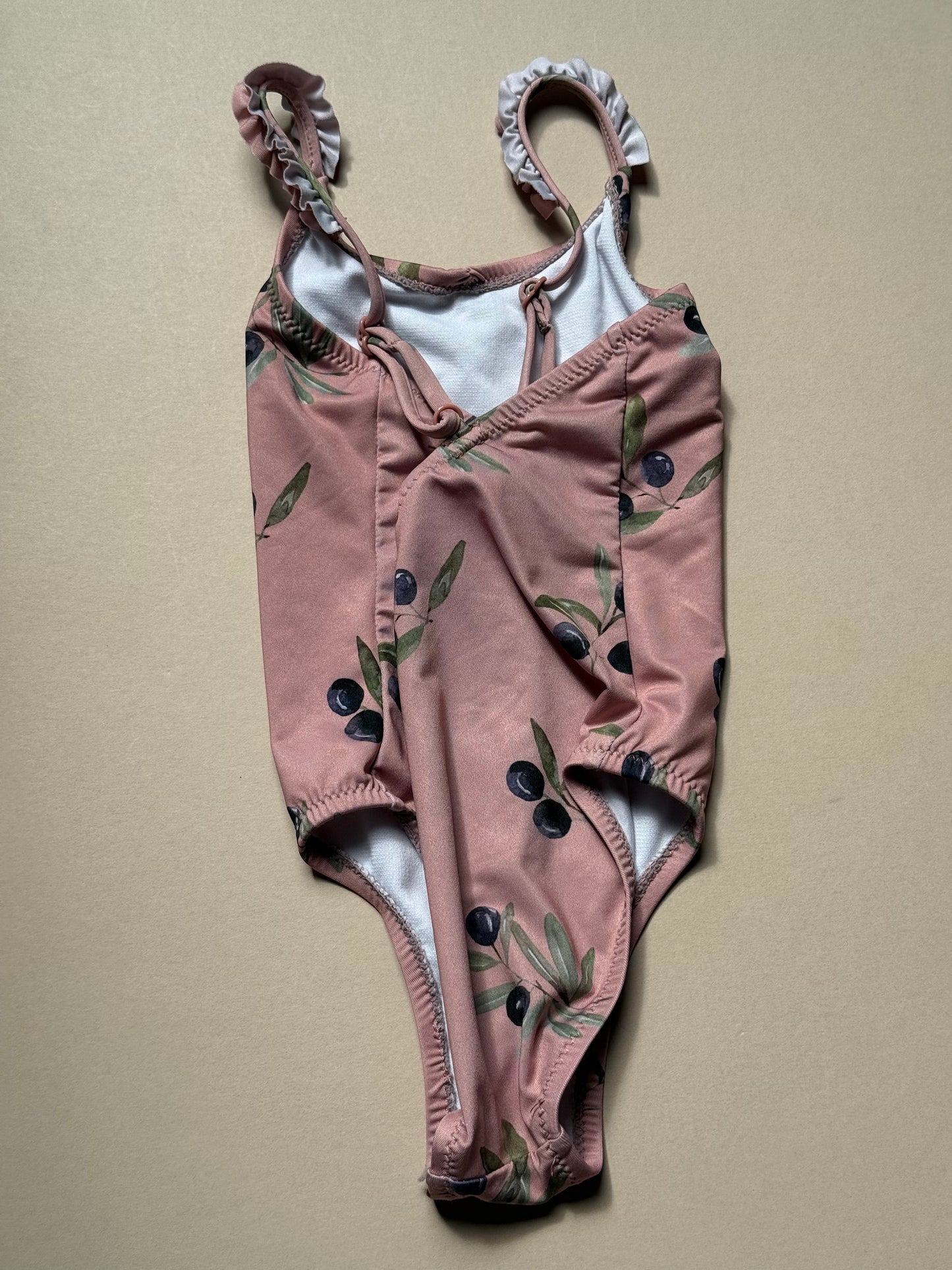 Zara Olive Printed Swimming Costume in 2-3 Years
