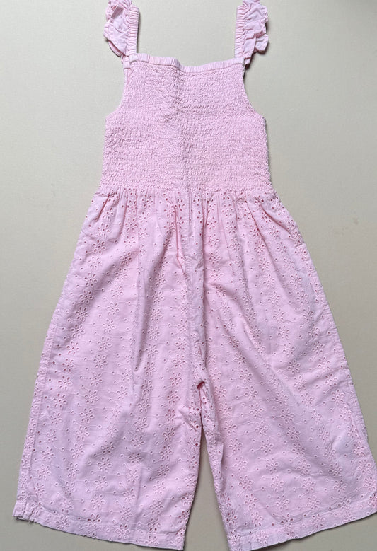 M&Co Kids Pink Broderie Anglaise Strappy Jumpsuit in 6-7 Years