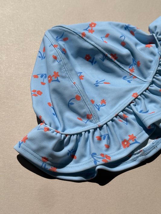 Marks & Spencer Light Blue Floral Hat in 12-18 Months