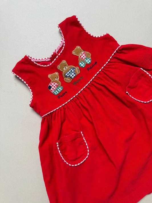 Vintage Corduroy Bear Dress Best Fit 18-24 Months