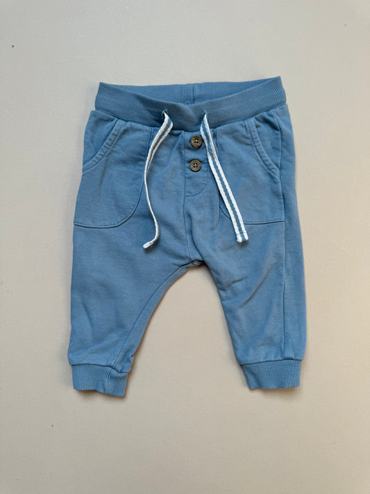 Newbie Blue Cotton Jogging Bottoms in 2-4 Months