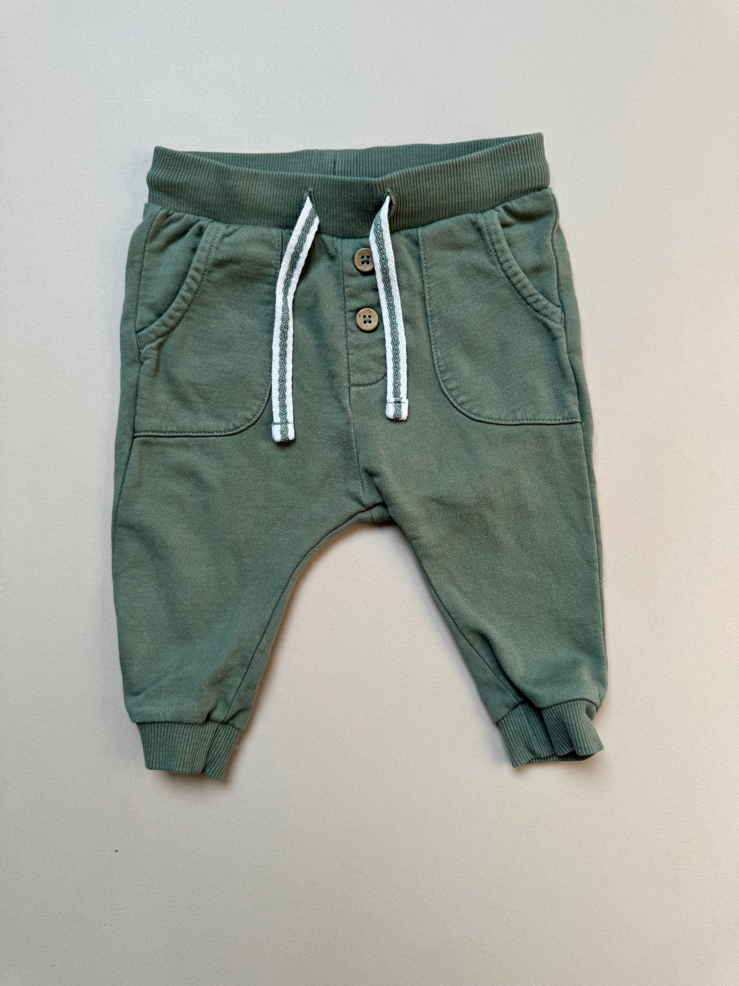 Newbie Khaki Cotton Jogging Bottoms in 2-4 Months