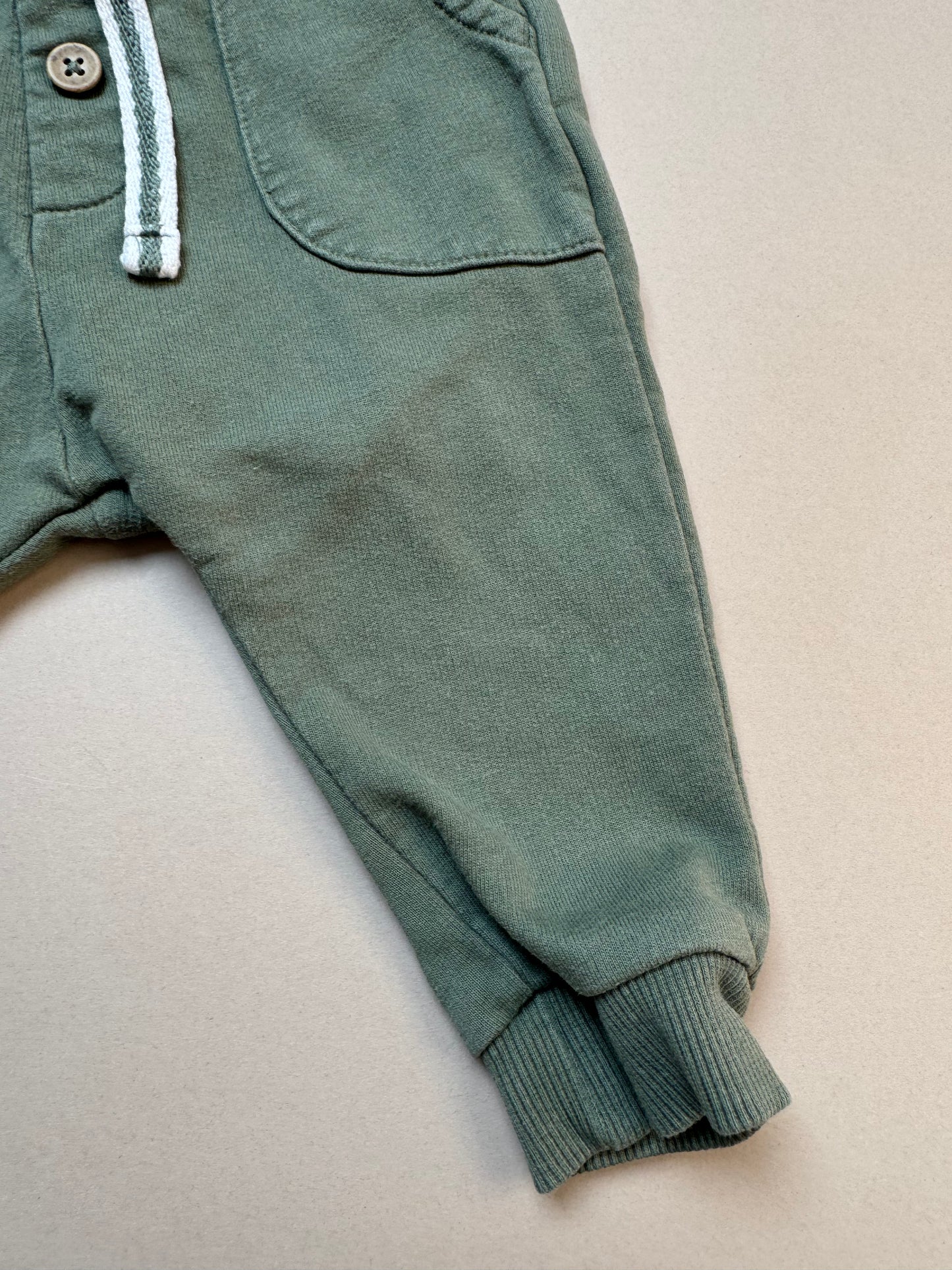 Newbie Khaki Cotton Jogging Bottoms in 2-4 Months