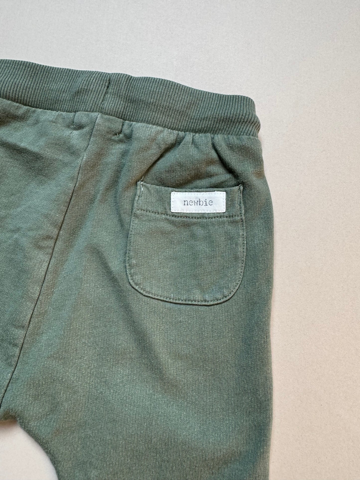 Newbie Khaki Cotton Jogging Bottoms in 2-4 Months