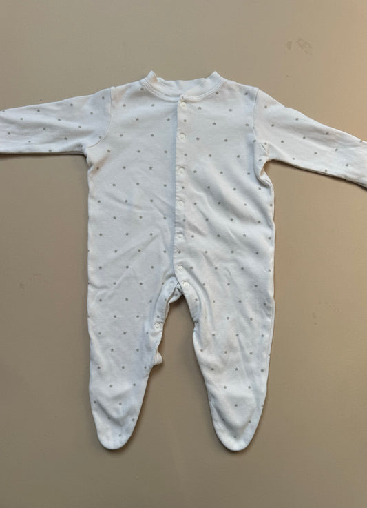 John Lewis Star Printed Long Sleeved Cotton Onesie in 3-6 Months