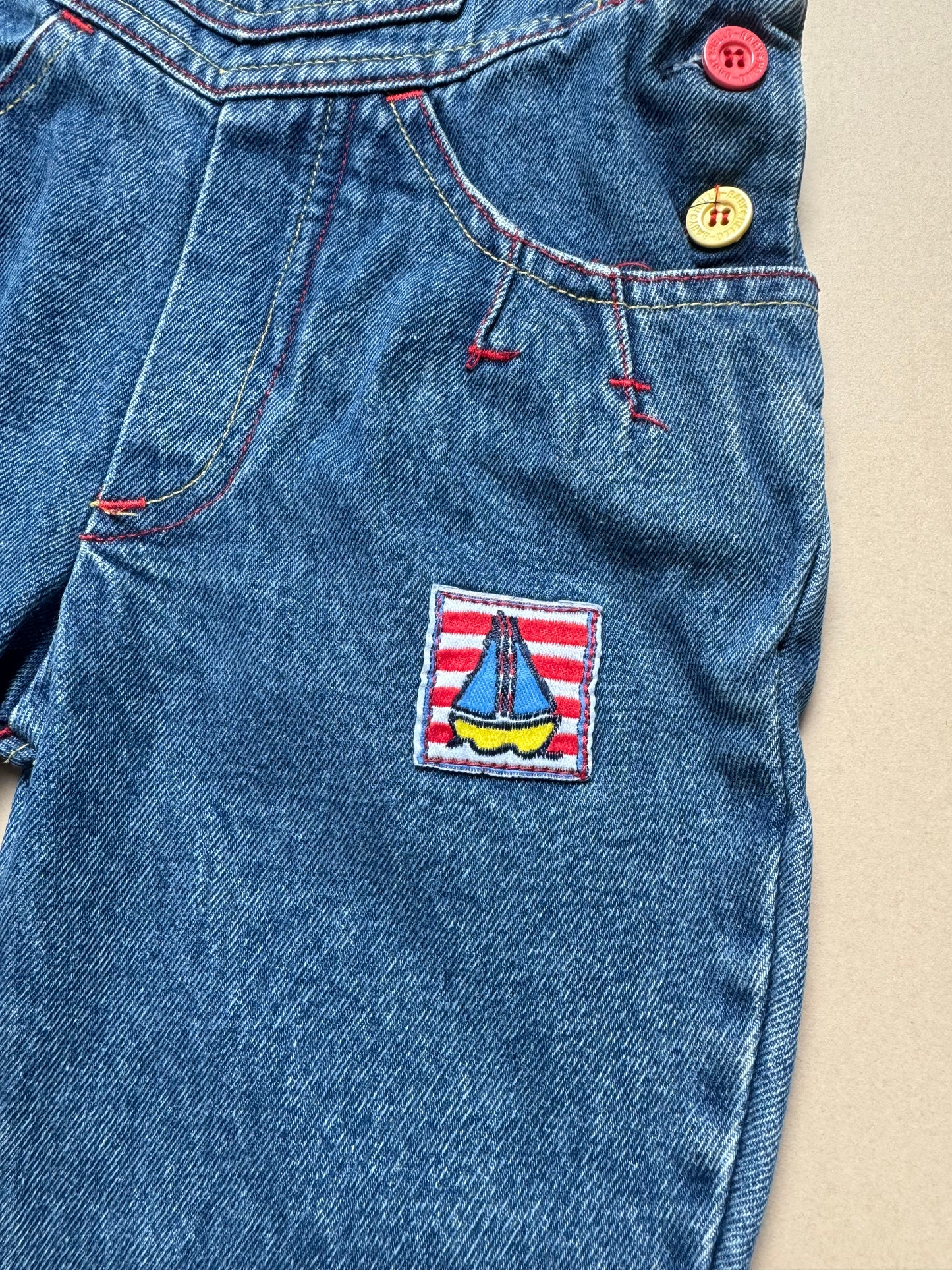 Vintage C&A Denim Dungarees in 3-6 Months