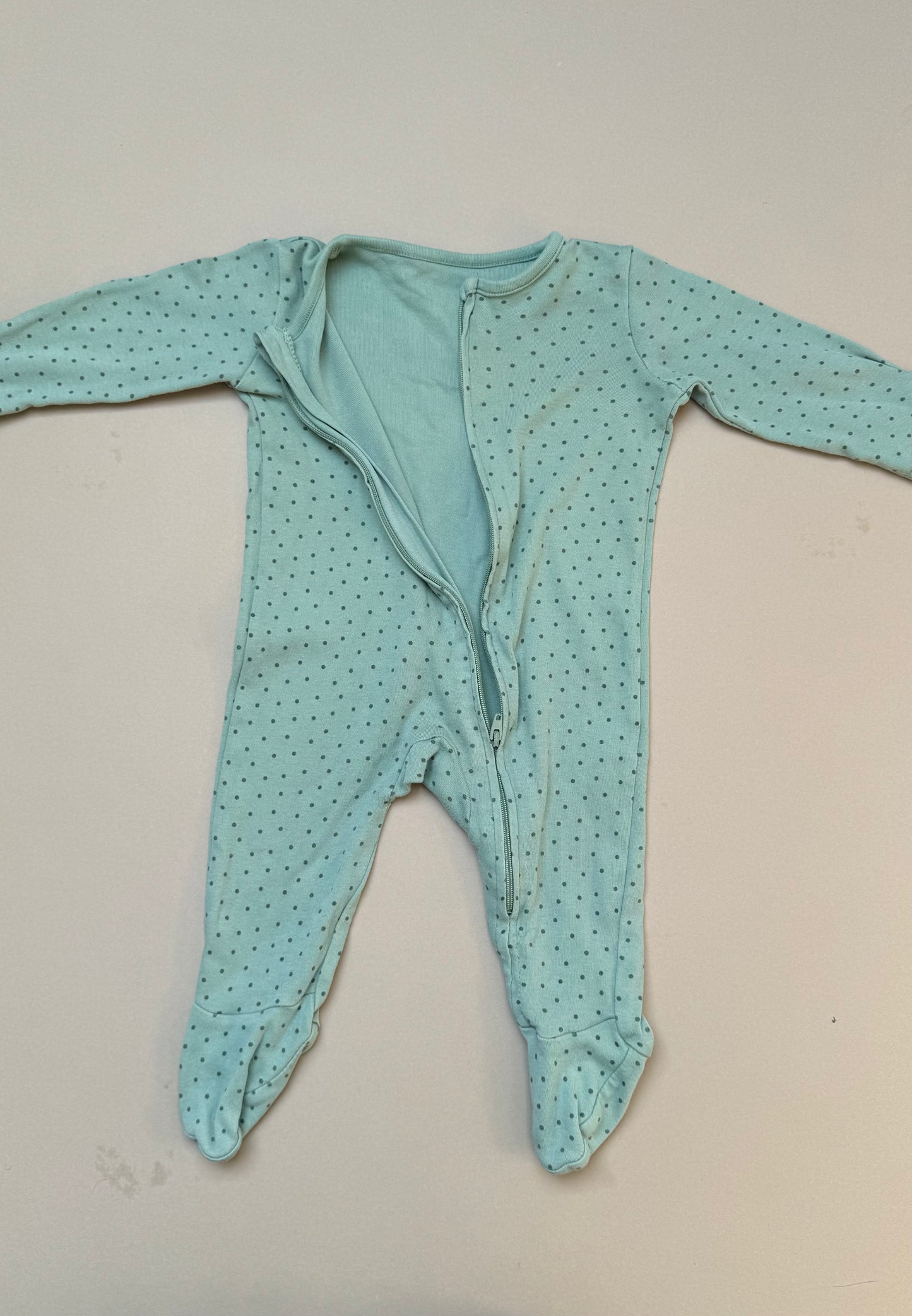 George Mint Green Dotty Zip Up Onesie in 3-6 Months