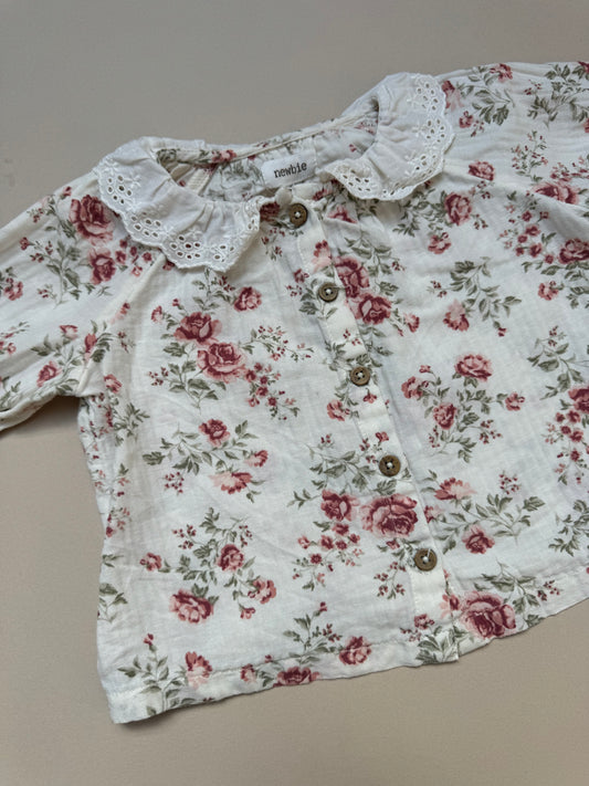 Newbie Rose Printed Blouse in 4-6 Months