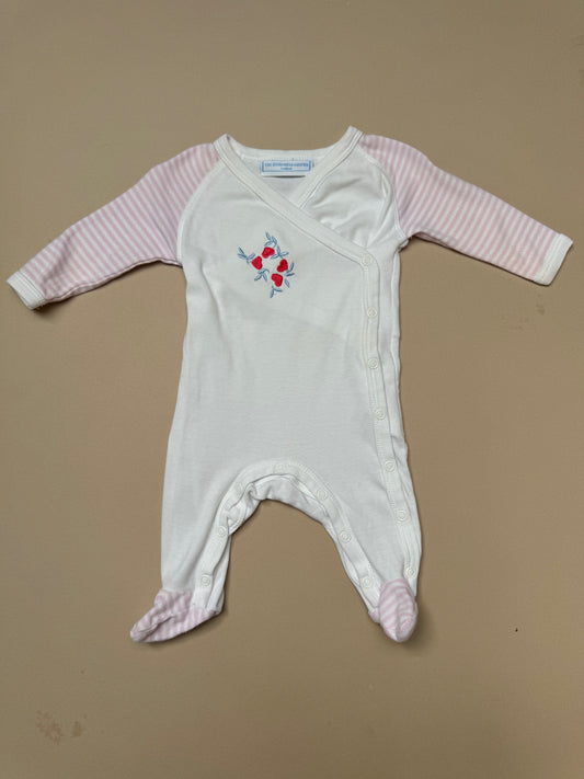 The Little White Company Wrap Over Long Sleeved Onesie in 0-3 Months