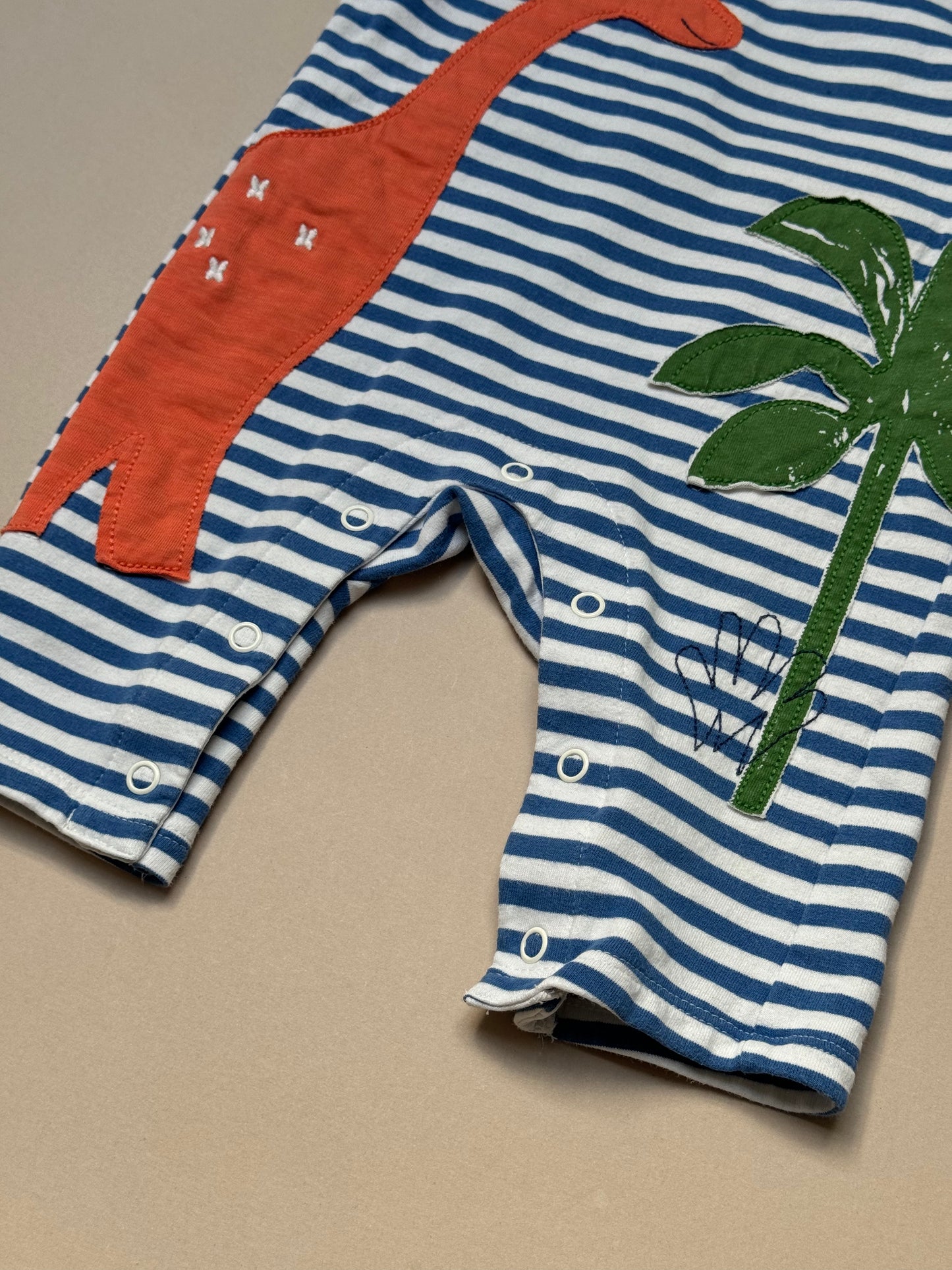 Marks & Spencer Dinosaur Striped Cotton Dungarees in 3-6 Months