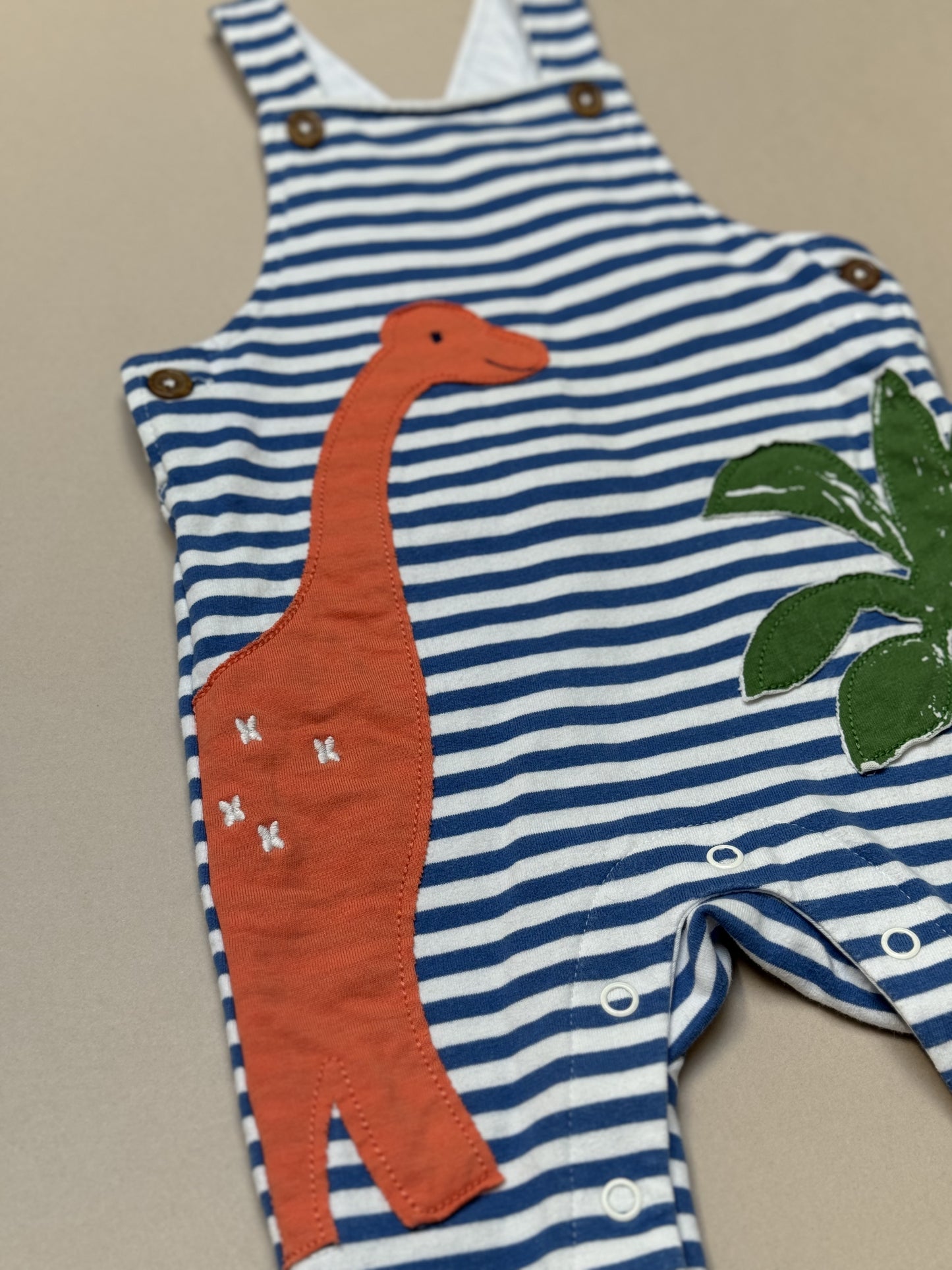 Marks & Spencer Dinosaur Cotton Dungarees in 6-9 Months