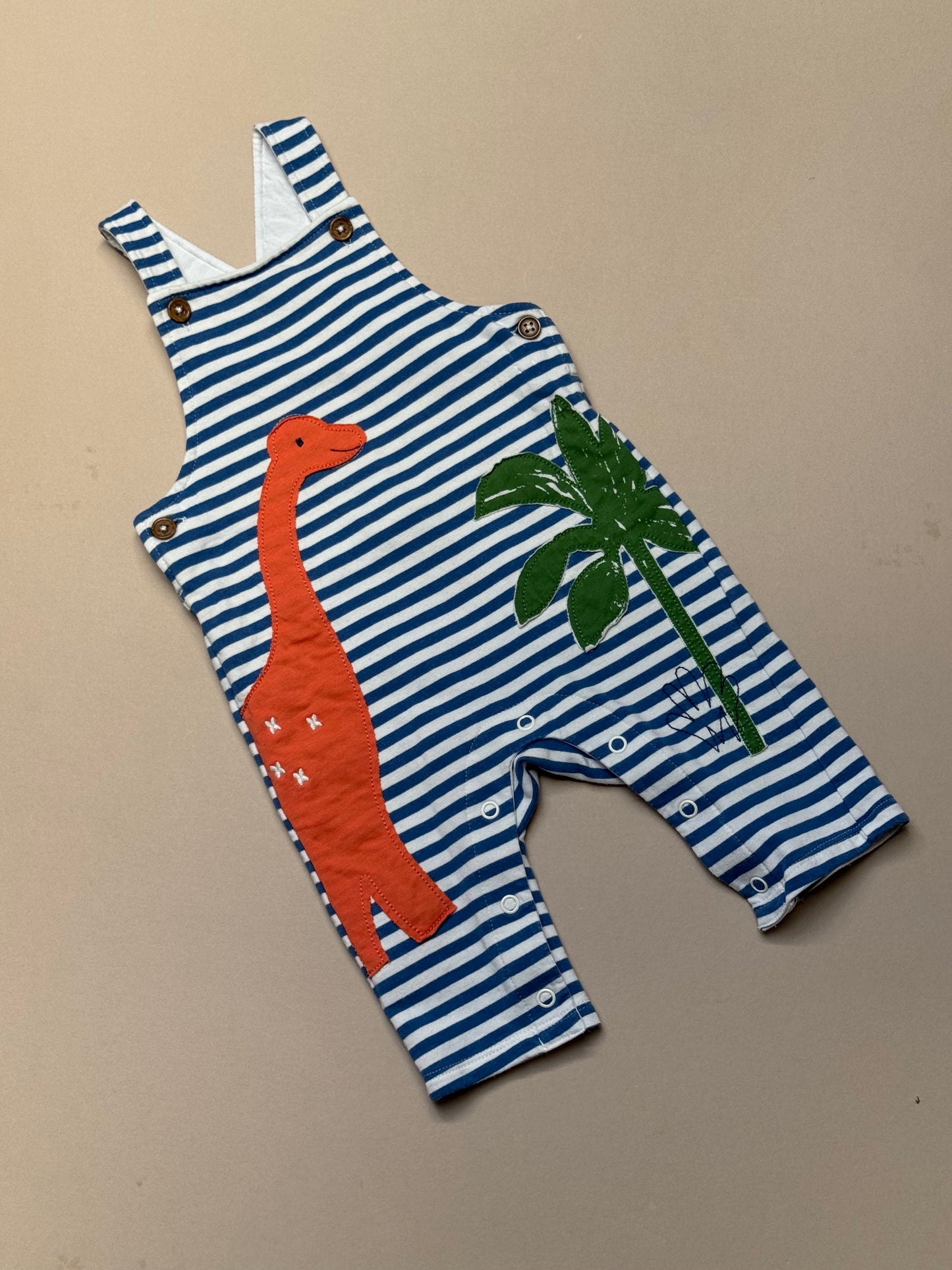 Marks & Spencer Dinosaur Cotton Dungarees in 6-9 Months
