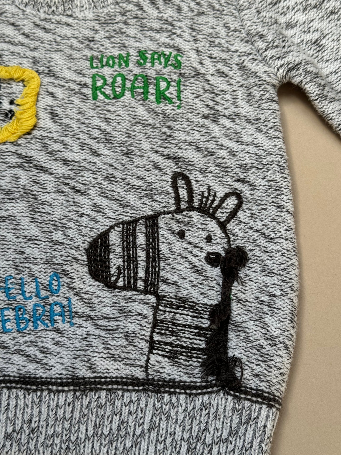 Fred & Flo Lion Knitted Jumper in 3-6 Months