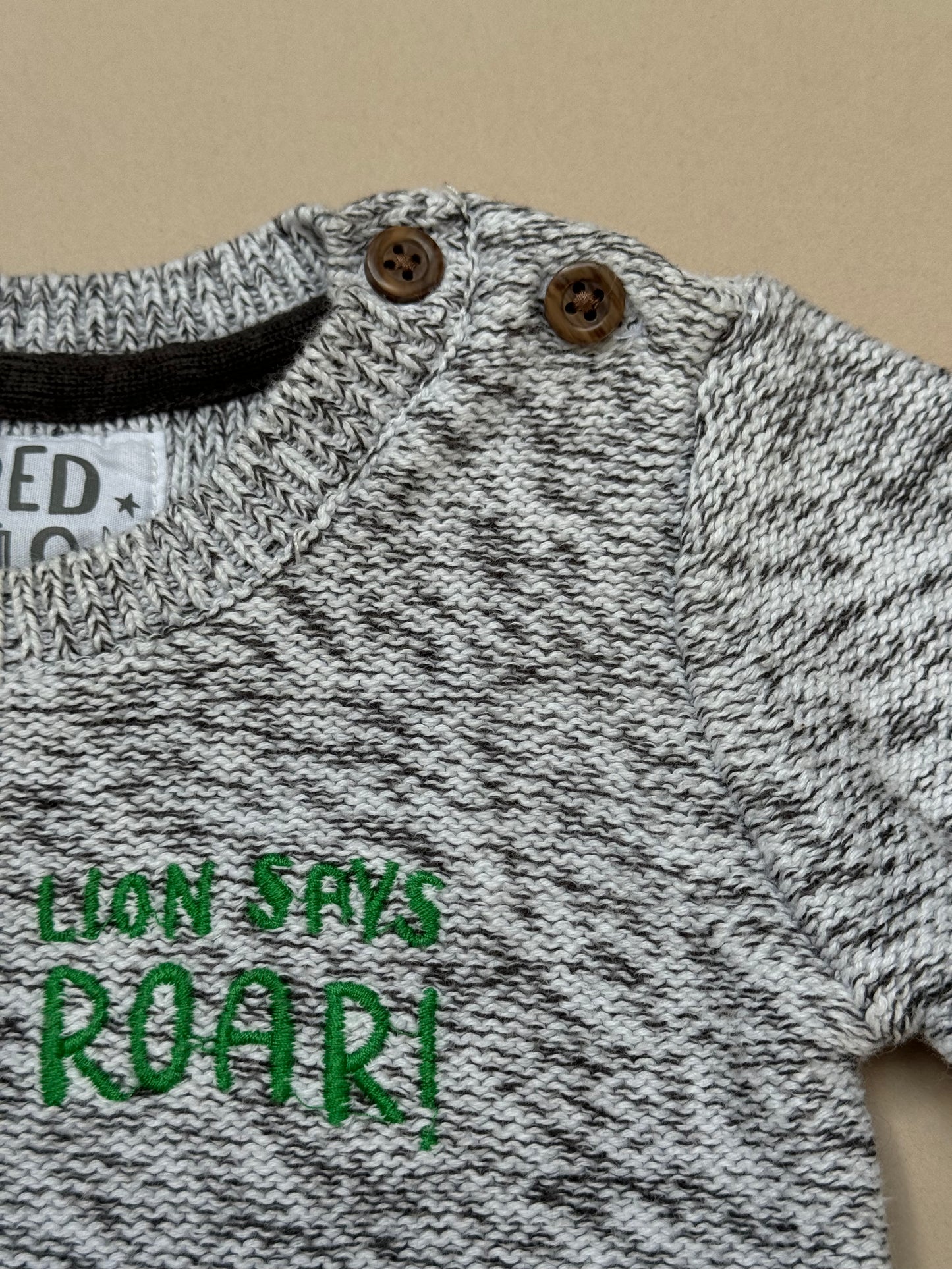 Fred & Flo Lion Knitted Jumper in 3-6 Months