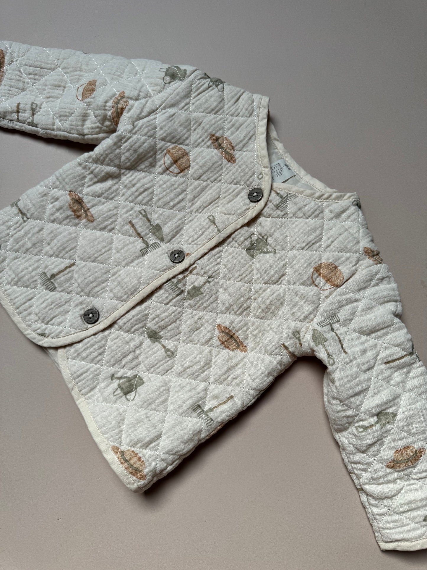 H&M Gardening Printed Thin Cotton Padded Jacket in 9-12 Months
