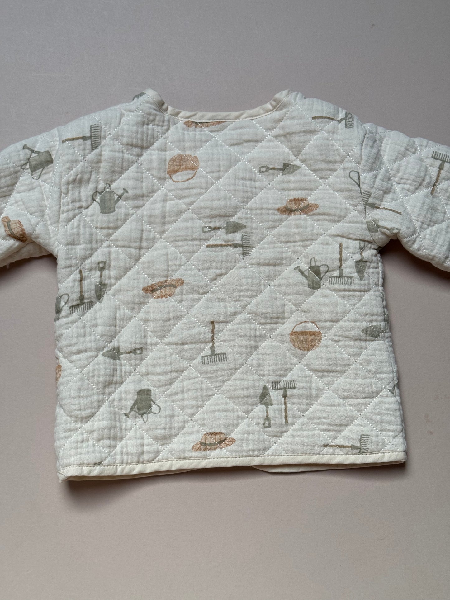 H&M Gardening Printed Thin Cotton Padded Jacket in 9-12 Months