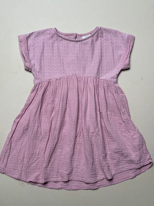 Zara Dusky Pink Lightweight Cotton Dress in 4-5 Years
