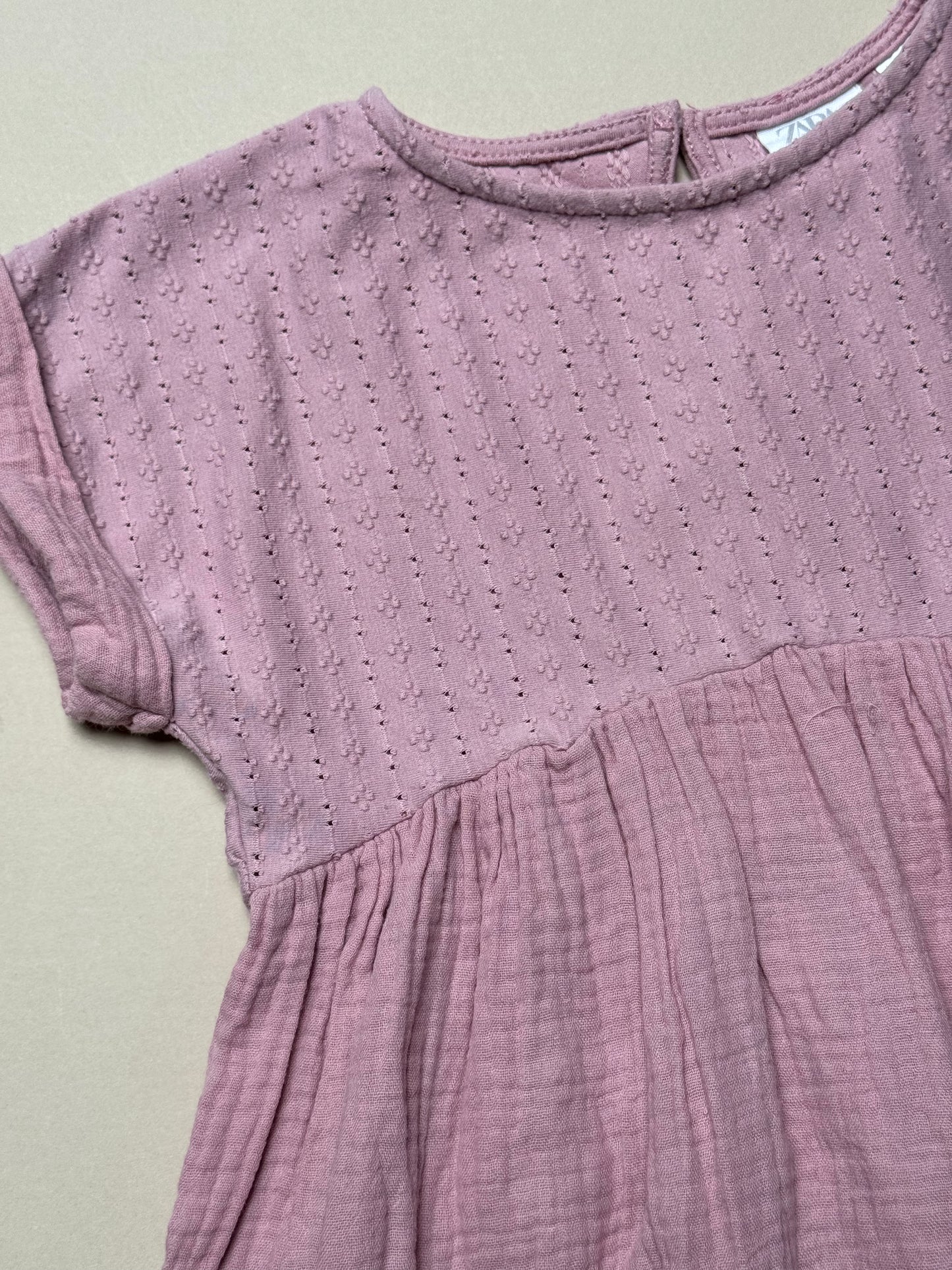 Zara Dusky Pink Lightweight Cotton Dress in 4-5 Years