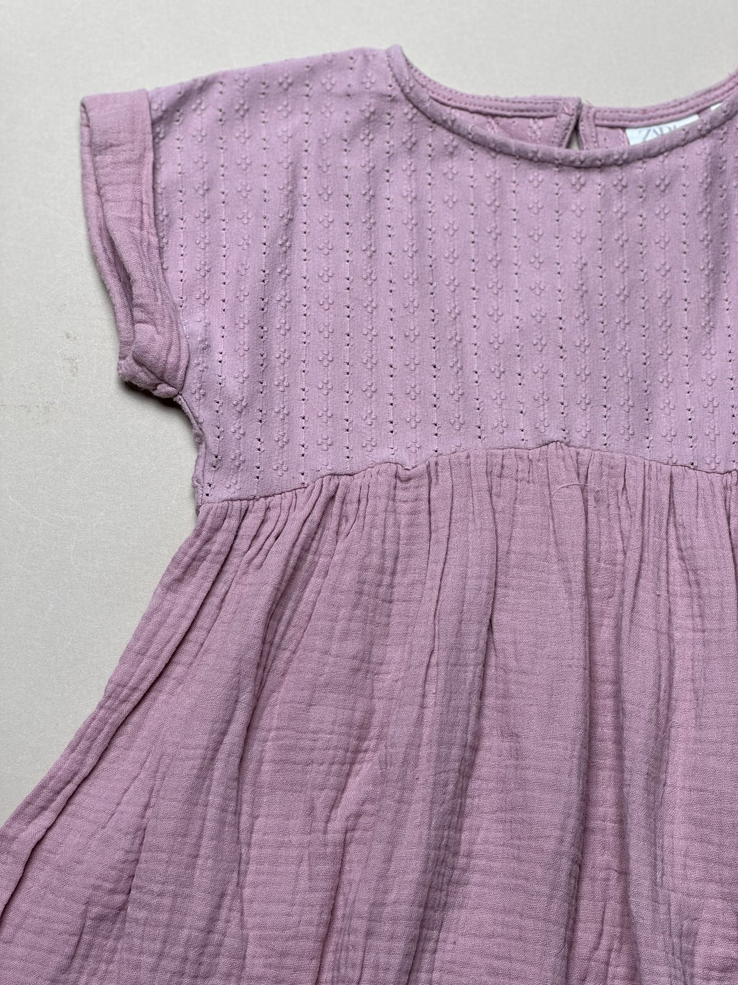 Zara Dusky Pink Lightweight Cotton Dress in 4-5 Years