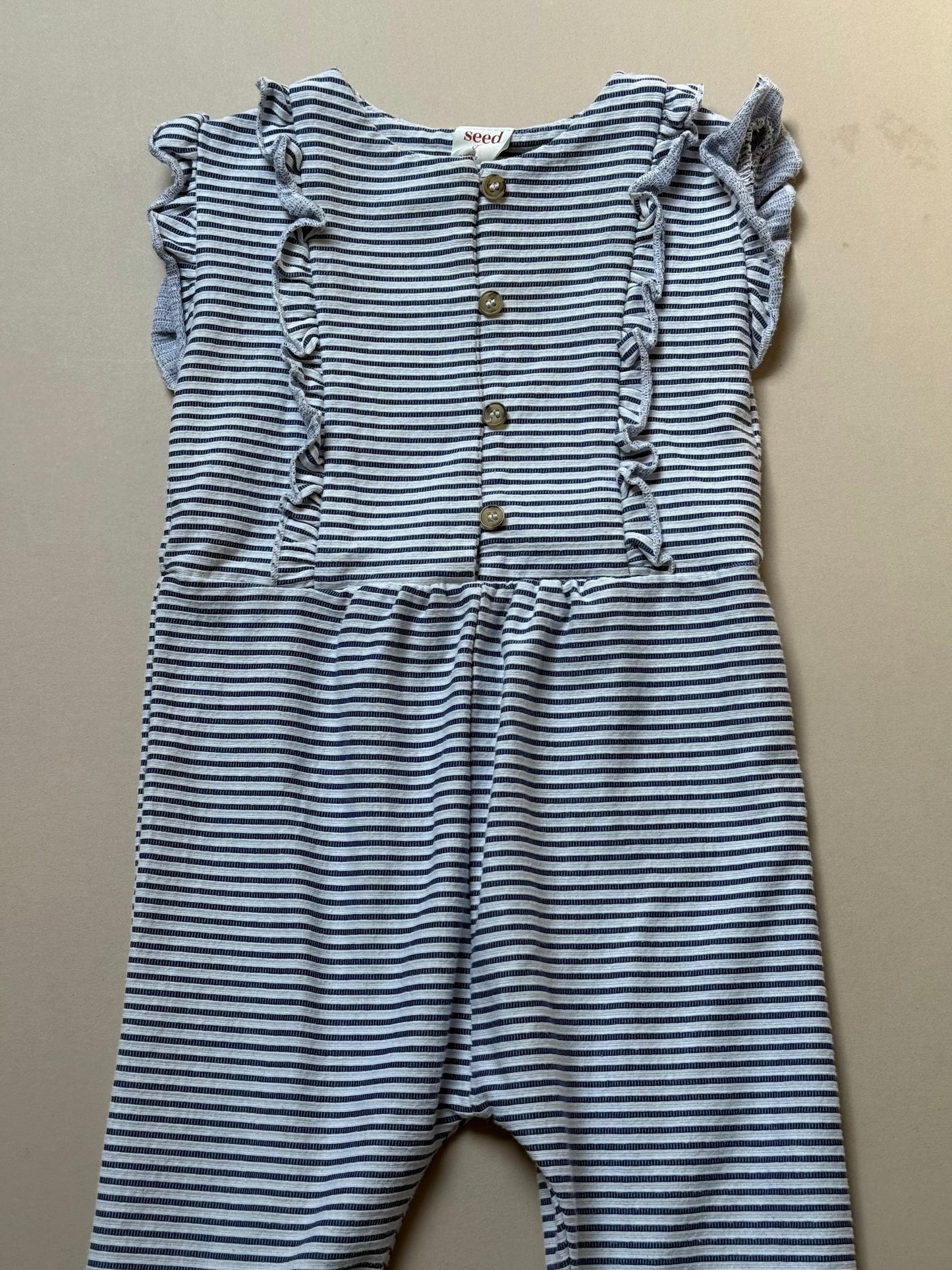 Seed Heritage Cotton Striped Jumpsuit in 6-12 Months