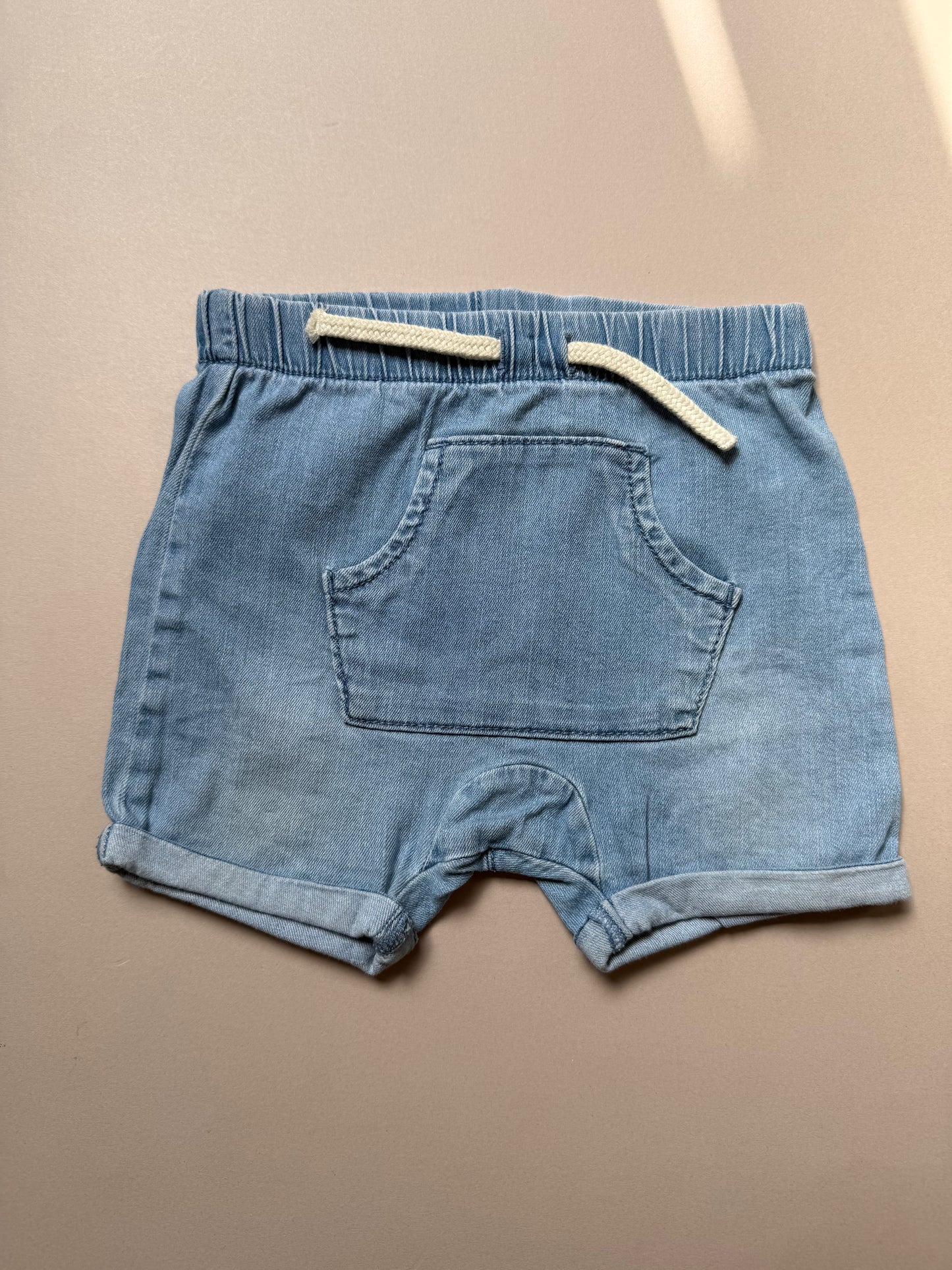 TU Oversized Lightweight Denim Shorts in 6-9 Months