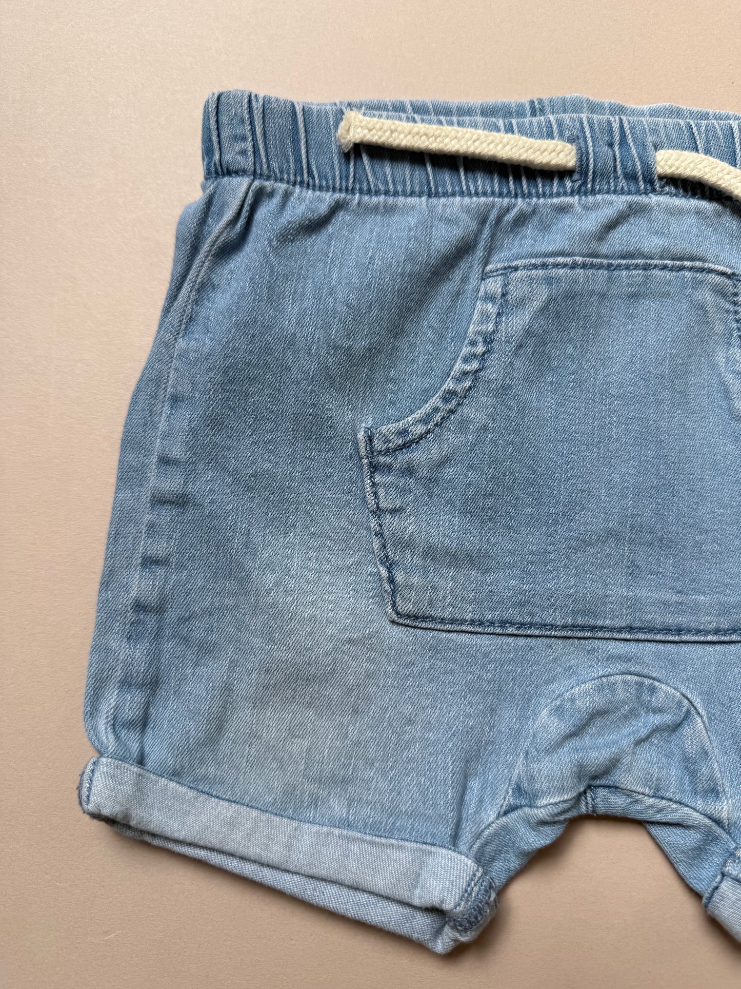 TU Oversized Lightweight Denim Shorts in 6-9 Months