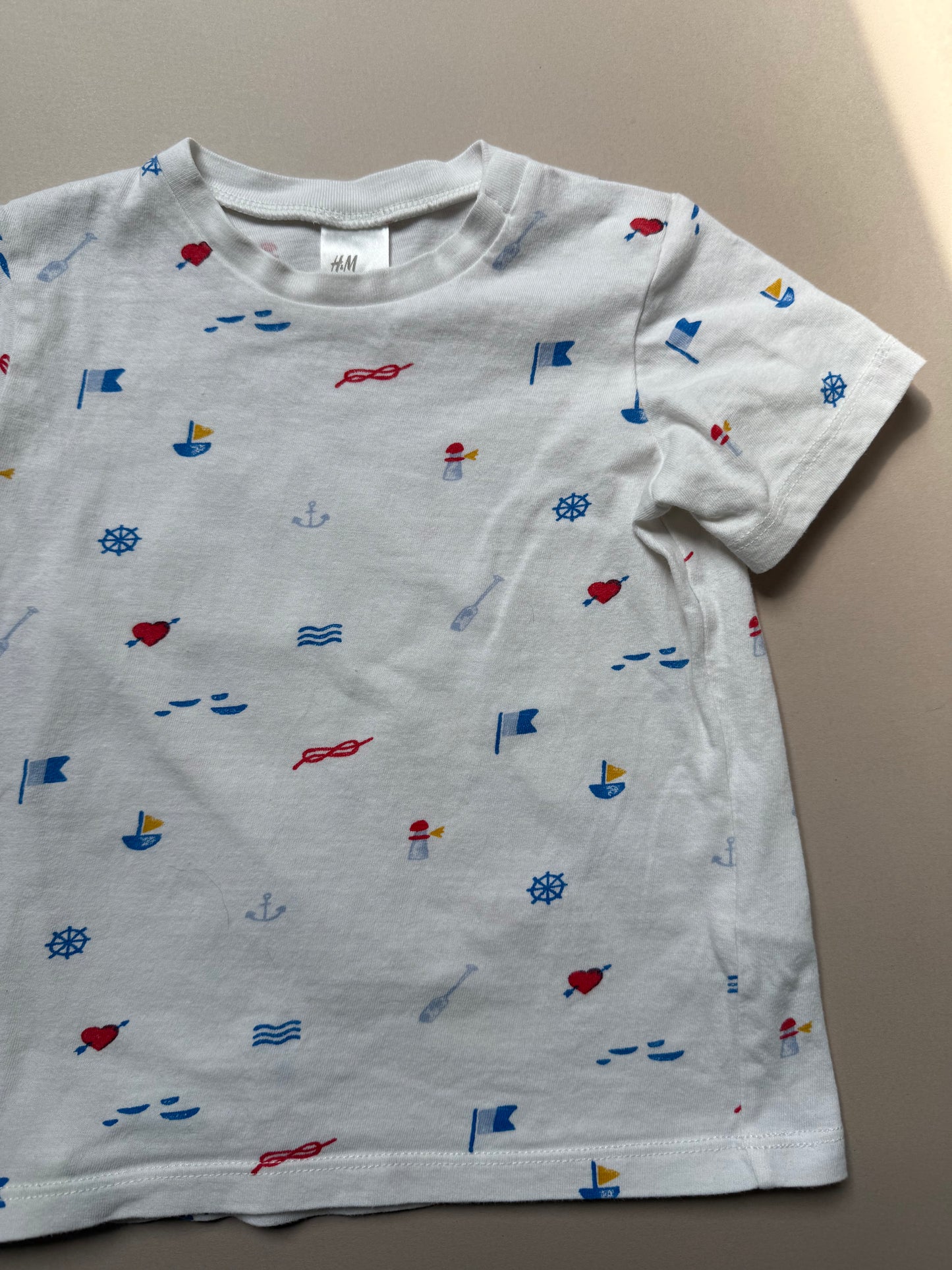H&M Nautical Printed T-Shirt in 9-12 Months
