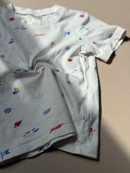 H&M Nautical Printed T-Shirt in 9-12 Months