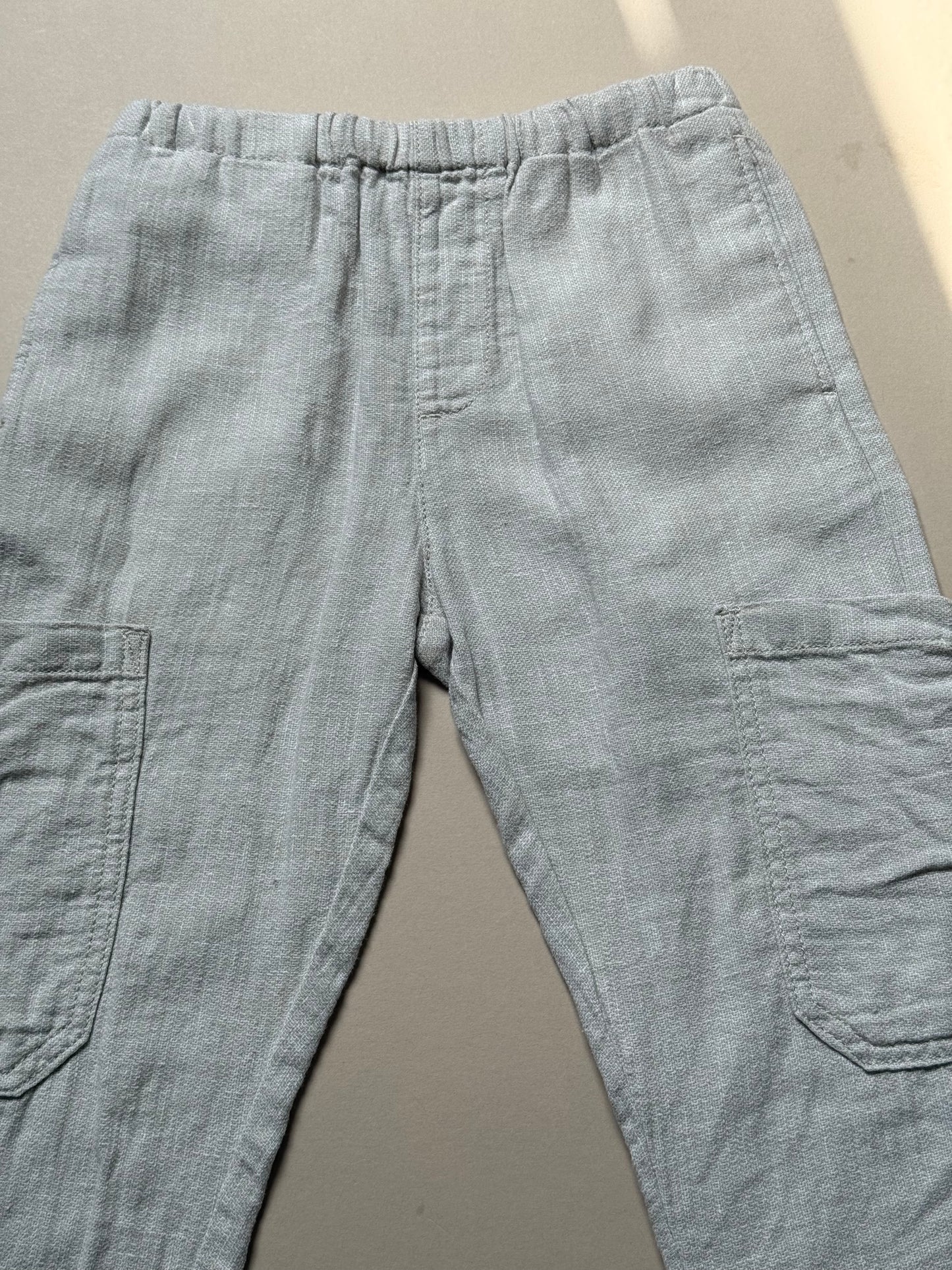Next Relaxed Greige Linen Trousers in 4-5 Years