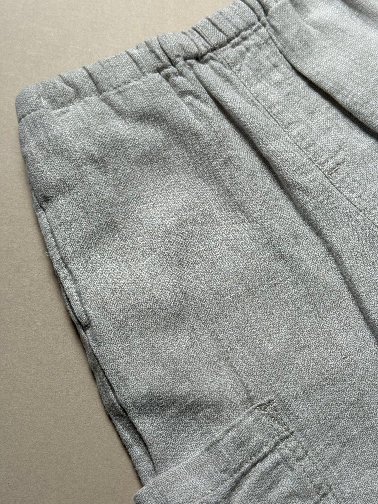 Next Relaxed Greige Linen Trousers in 4-5 Years