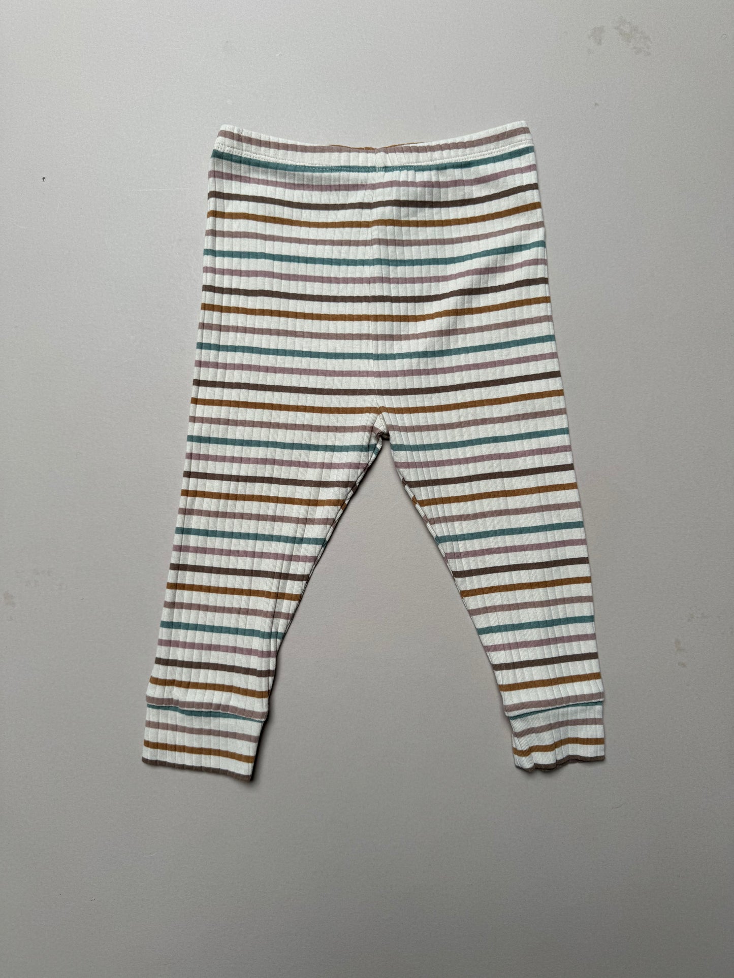 Next Pastel Striped Ribbed Leggings in 9-12 Months
