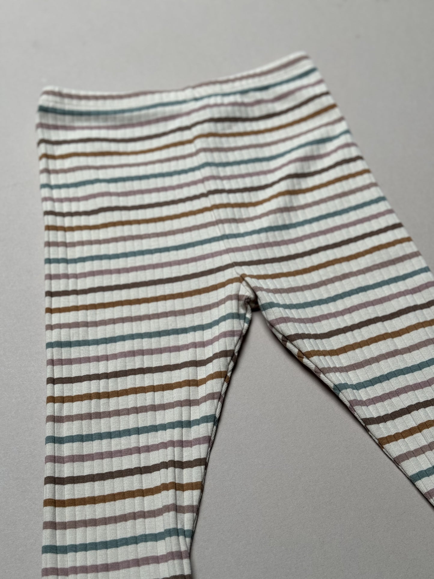 Next Pastel Striped Ribbed Leggings in 9-12 Months