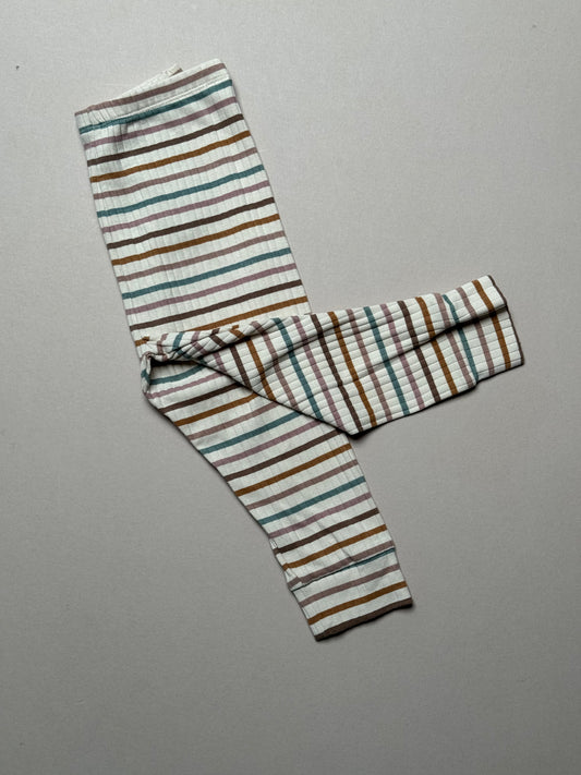 Next Pastel Striped Ribbed Leggings in 9-12 Months