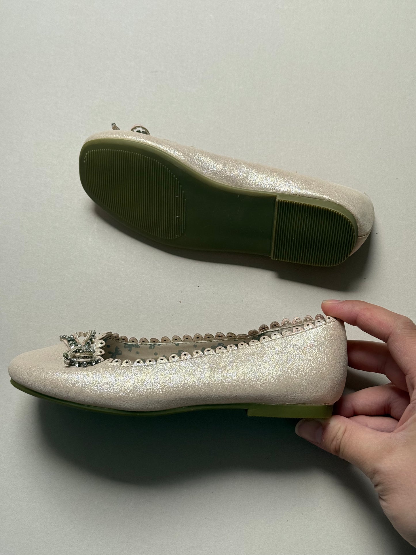 Accessorize Pink Glitter Ballet Pumps in UK 10