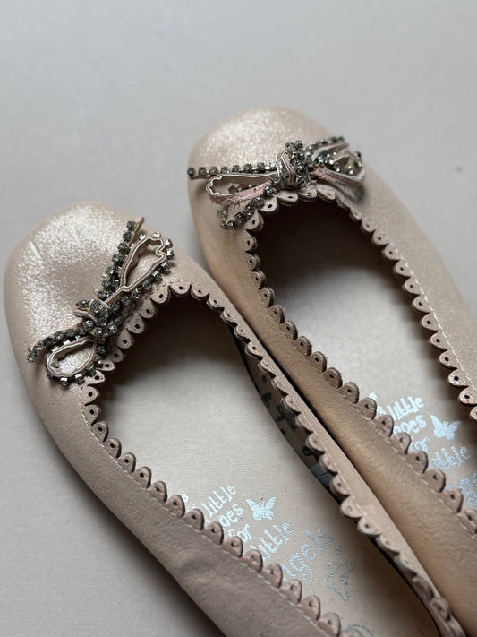 Accessorize Pink Glitter Ballet Pumps in UK 10