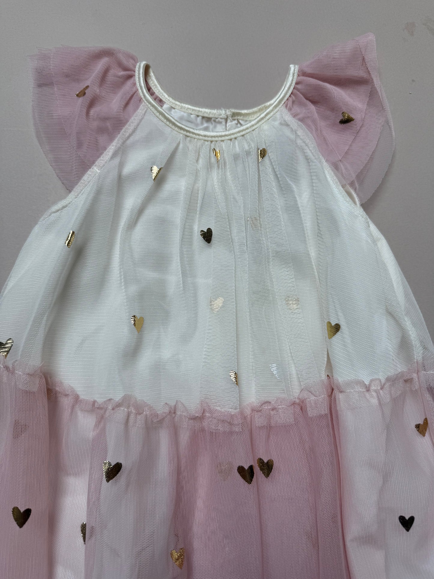 H&M Foil Hearts Printed Party Dress in 12-18 Months