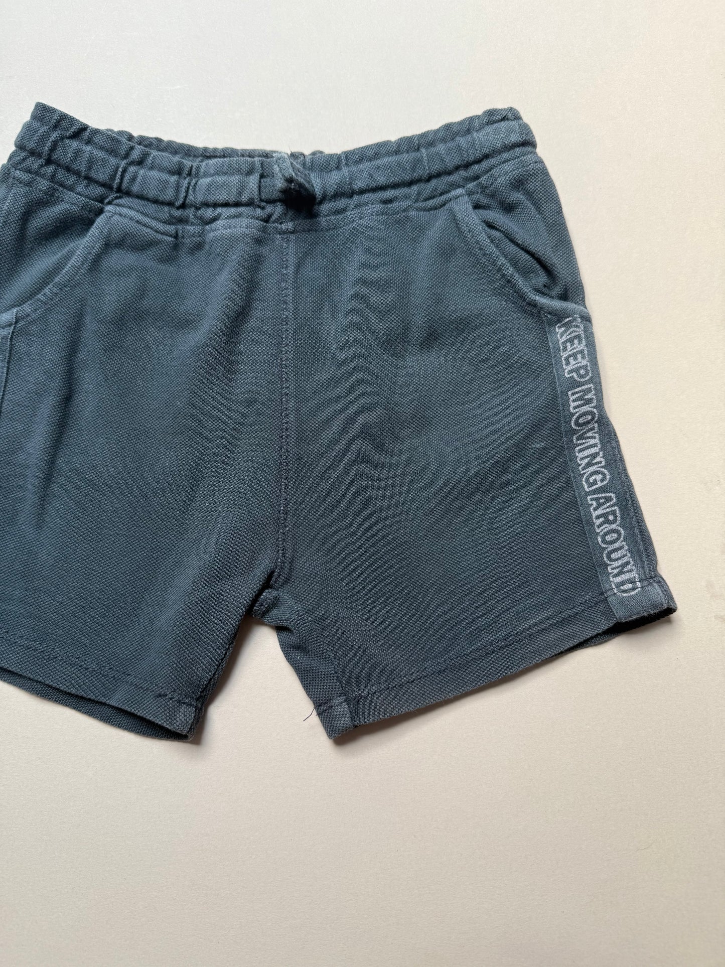 Zara Charcoal Grey 'Keep Moving' Jersey Shorts in 4-5 Years
