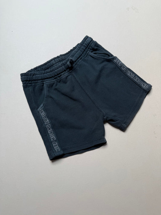 Zara Charcoal Grey 'Keep Moving' Jersey Shorts in 4-5 Years