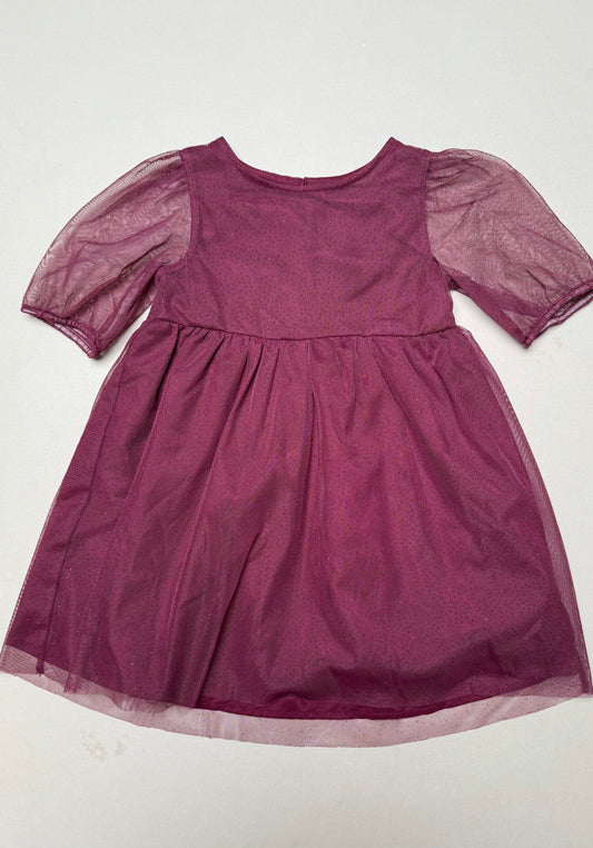 H&M Burgundy Glitter Party Dress in 2-3 Years