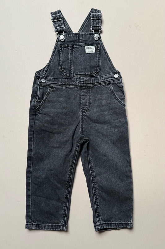 Zara Black Distressed Dungarees in 18-24 Months