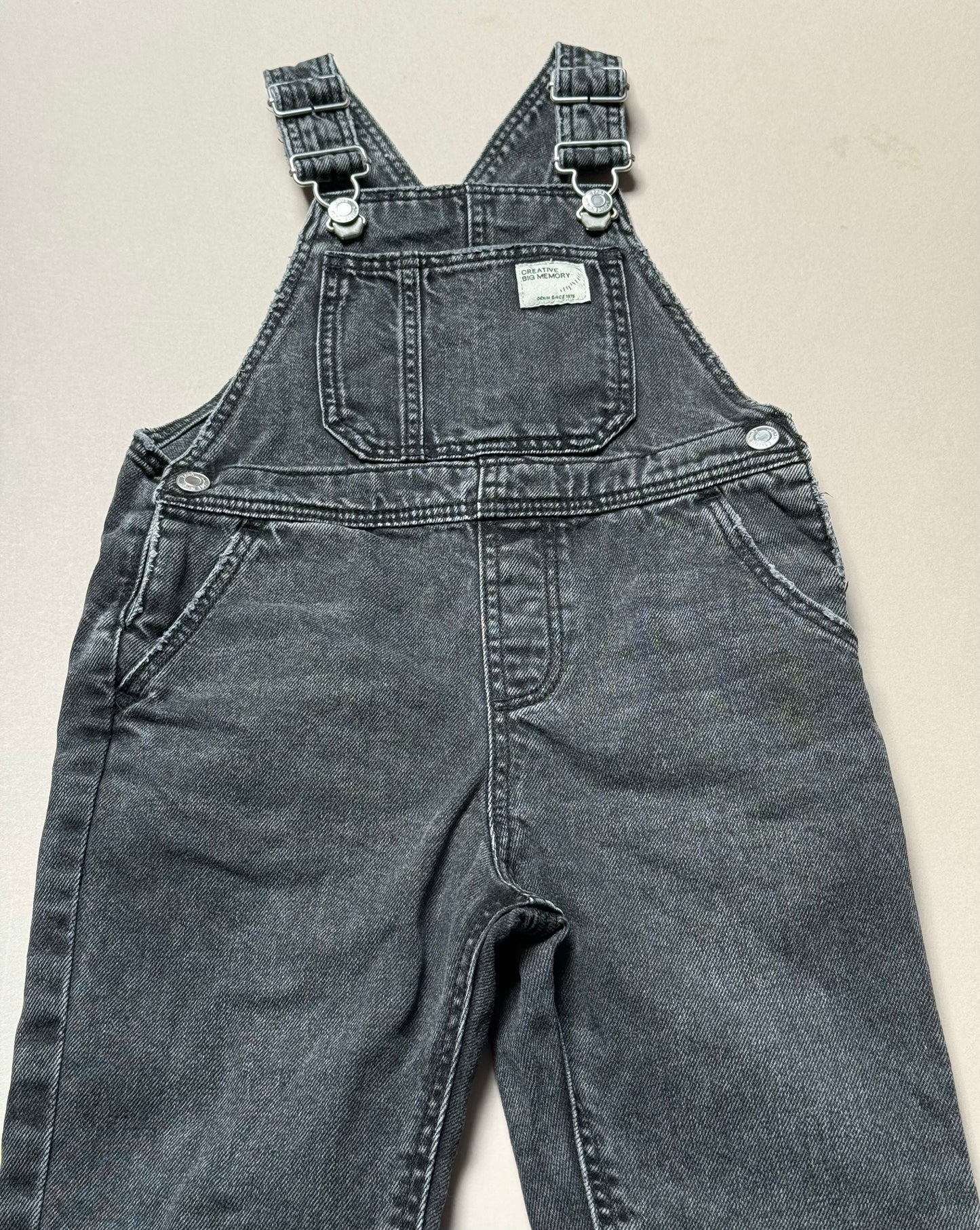 Zara Black Distressed Dungarees in 18-24 Months