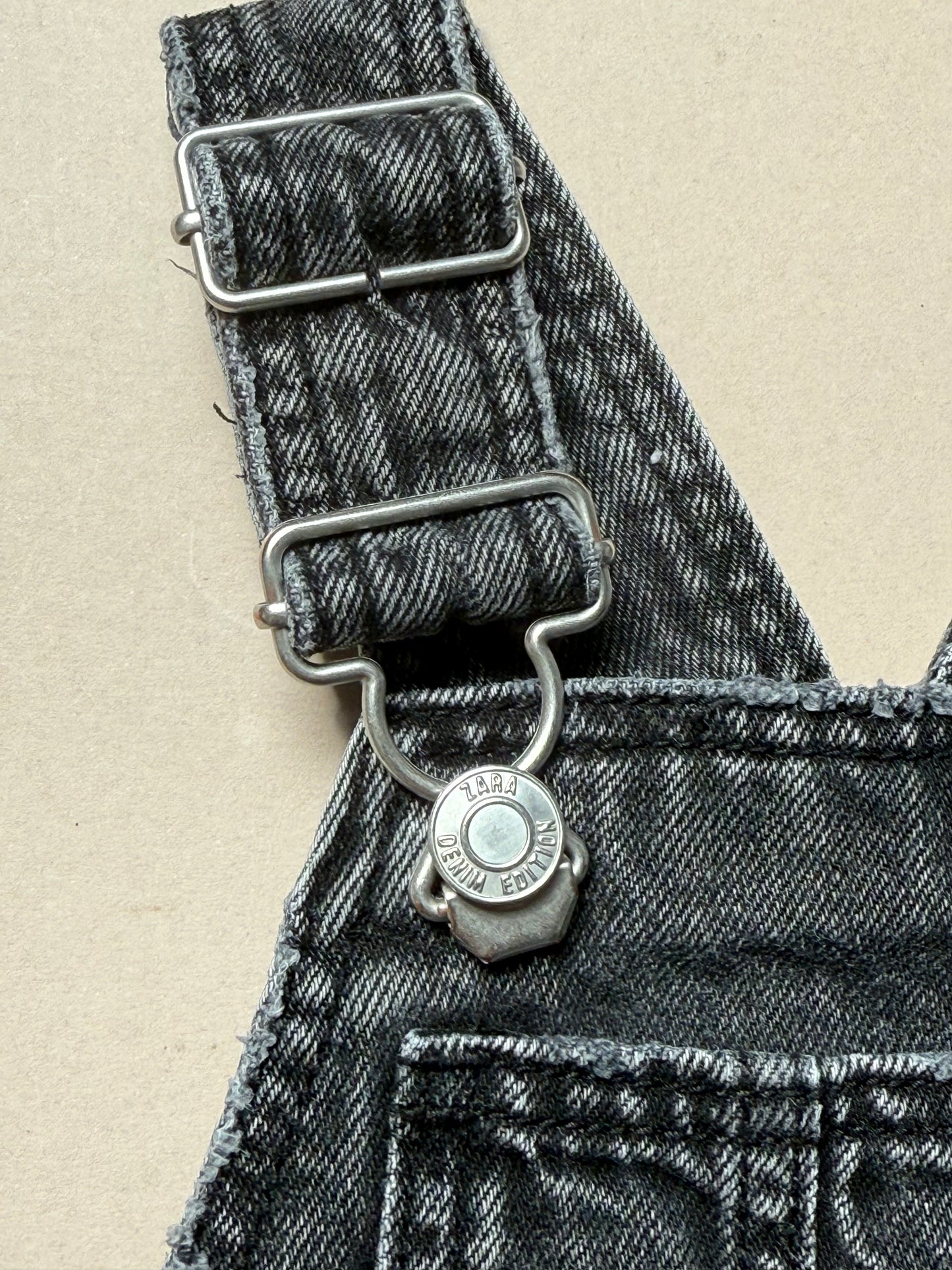 Zara Black Distressed Dungarees in 18-24 Months