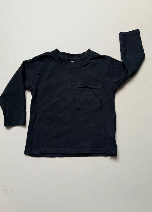 Zara Black Basic Long Sleeved Tee in 12-18 Months