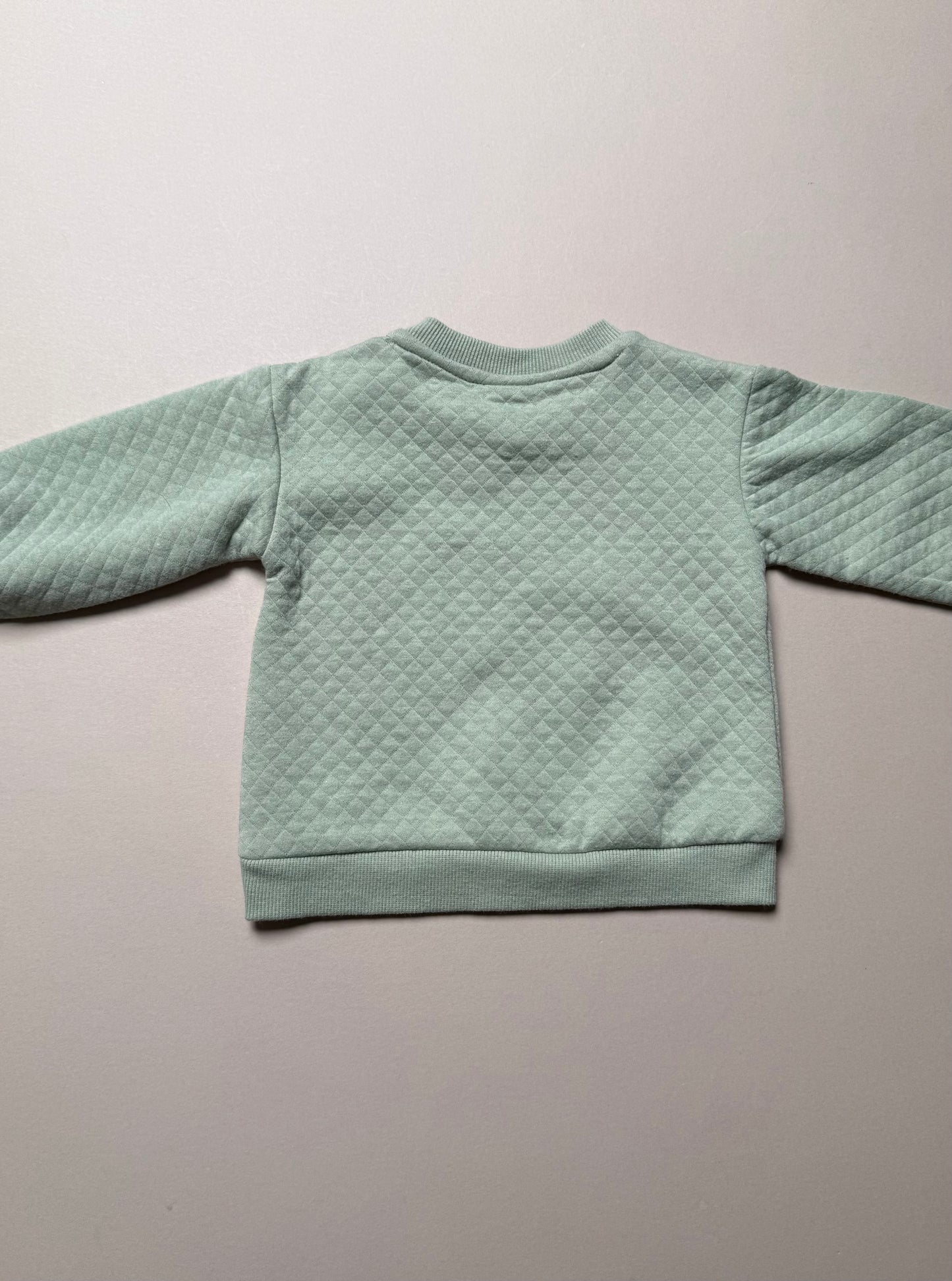H&M Mint Green Quilted Sweat Top in 4-6 Months