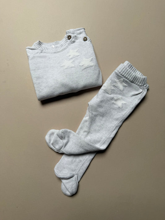 George Grey Star Knitted Set in 3-6 Months