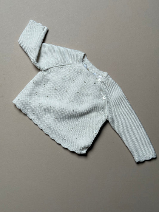 Zara White Knitted Jumper in 1-3 Months