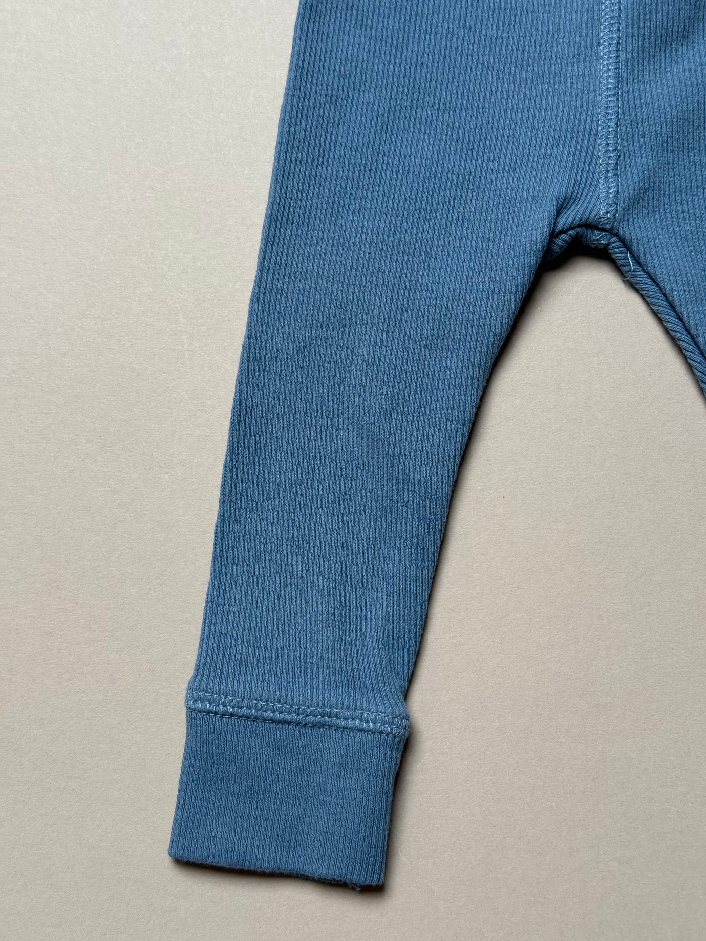Zara Blue Ribbed Cotton Leggings in 6-9 Months