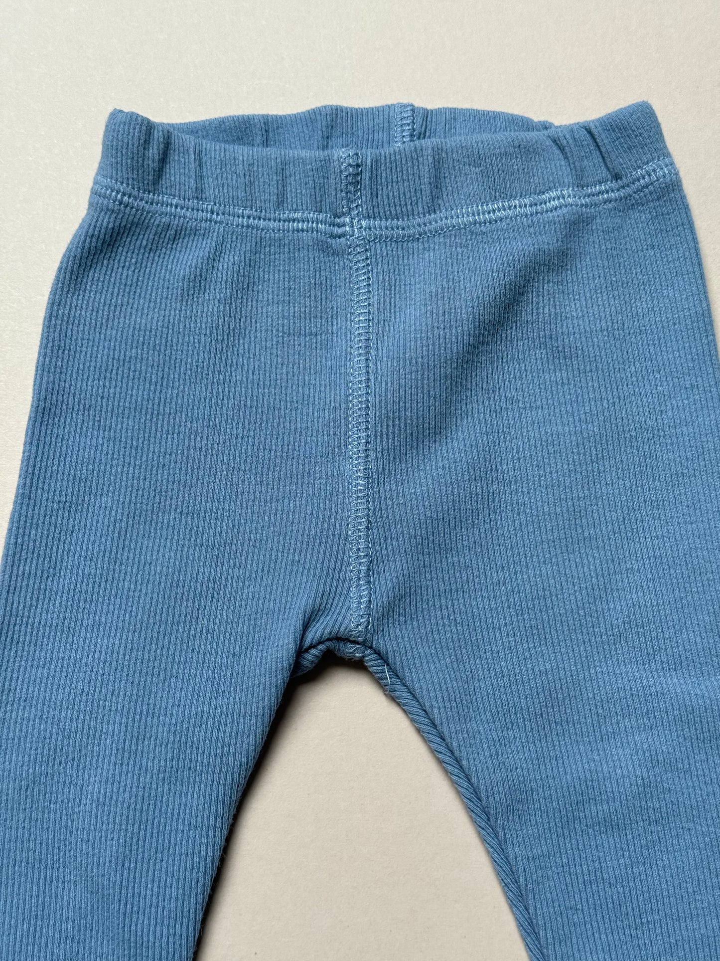 Zara Blue Ribbed Cotton Leggings in 6-9 Months