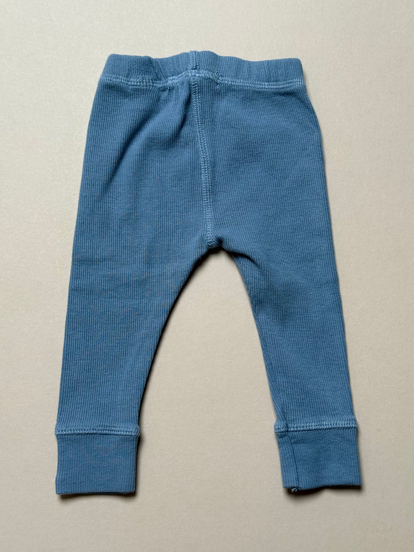 Zara Blue Ribbed Cotton Leggings in 6-9 Months