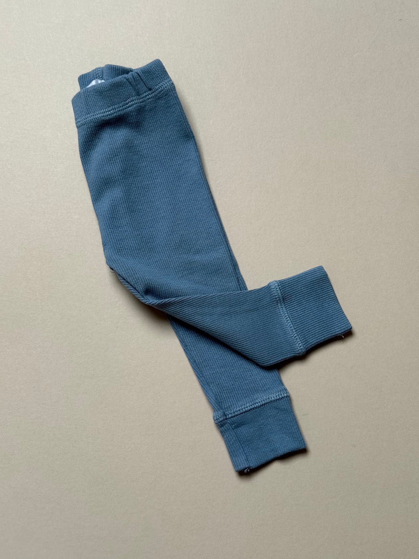 Zara Blue Ribbed Cotton Leggings in 6-9 Months
